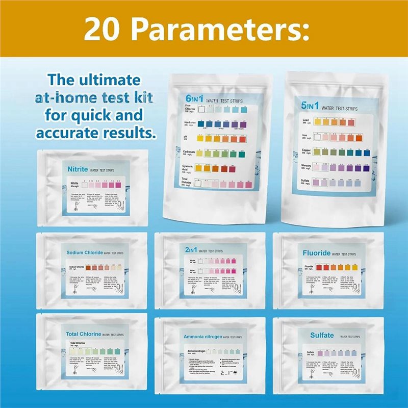ABKY-Water Test Strips Kit(20  - đánh giá và giá Water Testing Kit